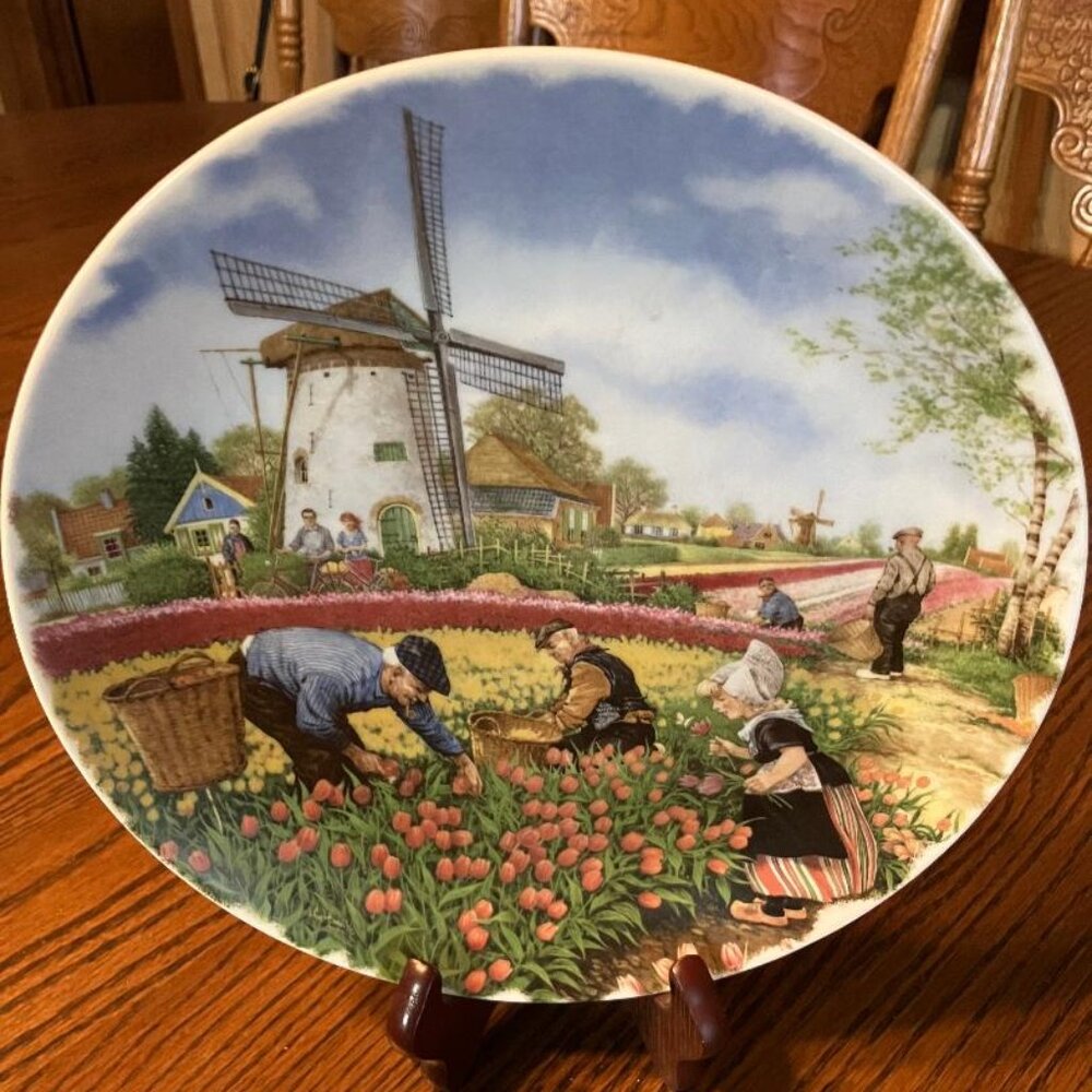40 Yr Old Hand Painted Royal Schwahap Decorative Plate From Holland